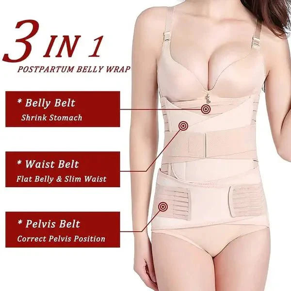 3 in 1 Postpartum Belly Wrap I Recovery Belly Slimming Girdle