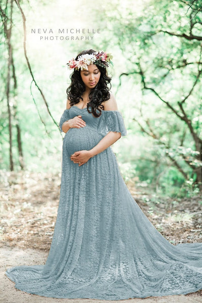Beautiful Maternity Dresses For Photo Shoot Pregnant Dress Lace Maxi Gown