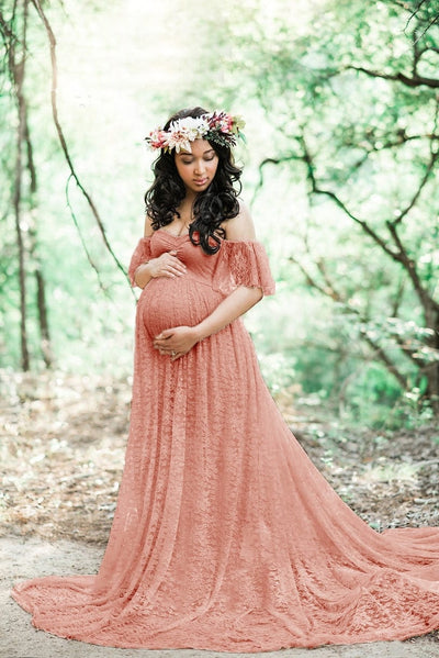 Beautiful Maternity Dresses For Photo Shoot Pregnant Dress Lace Maxi Gown