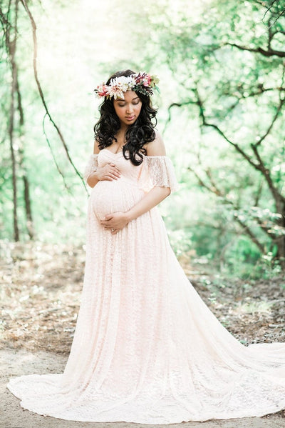 Beautiful Maternity Dresses For Photo Shoot Pregnant Dress Lace Maxi Gown