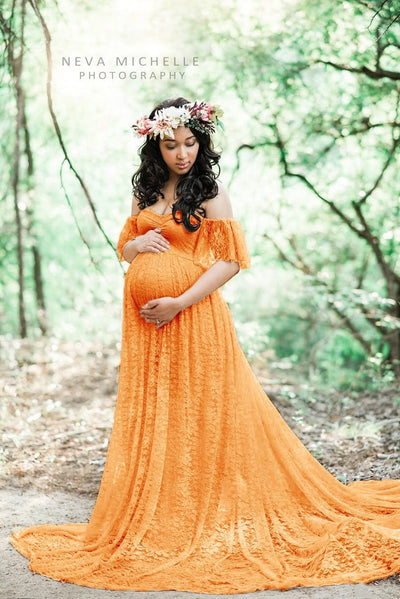 Beautiful Maternity Dresses For Photo Shoot Pregnant Dress Lace Maxi Gown