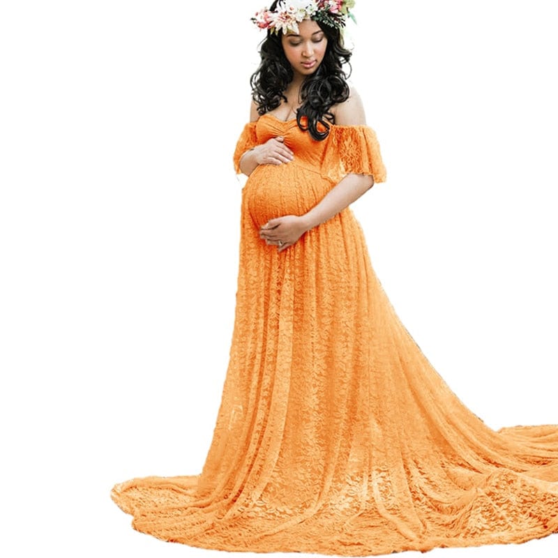 Stunning Maternity Dresses For Photo Shoot Pregnant Dress Lace Maxi Gown