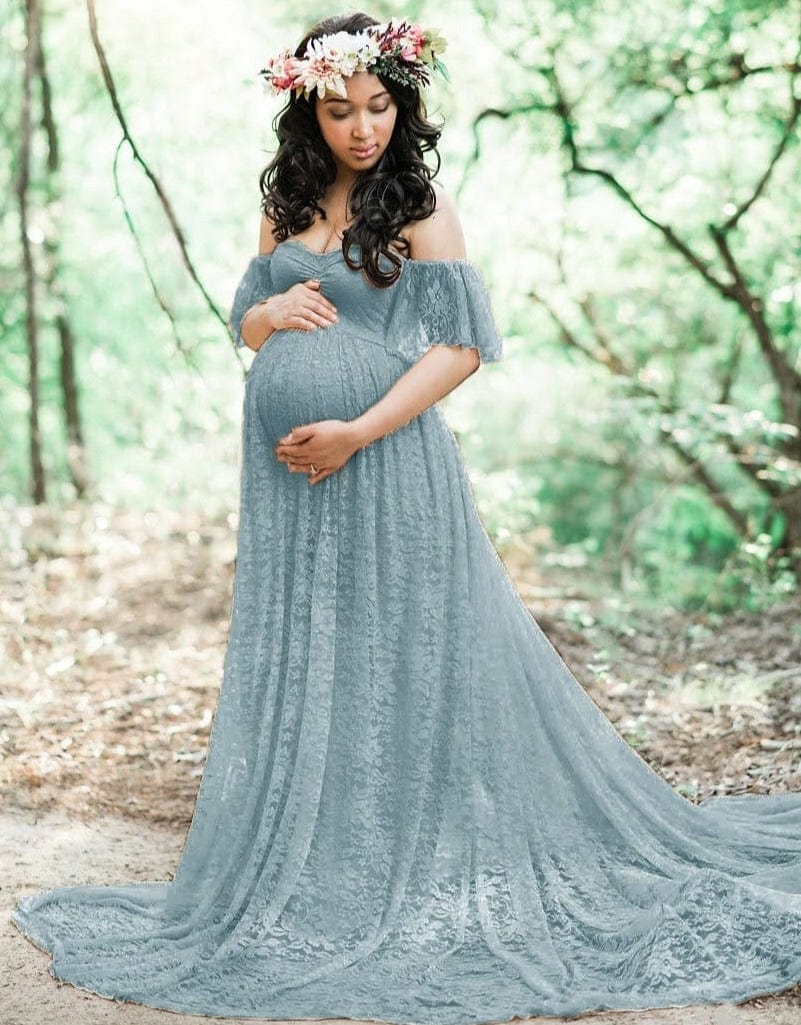 Stunning Maternity Dresses For Photo Shoot Pregnant Dress Lace Maxi Gown