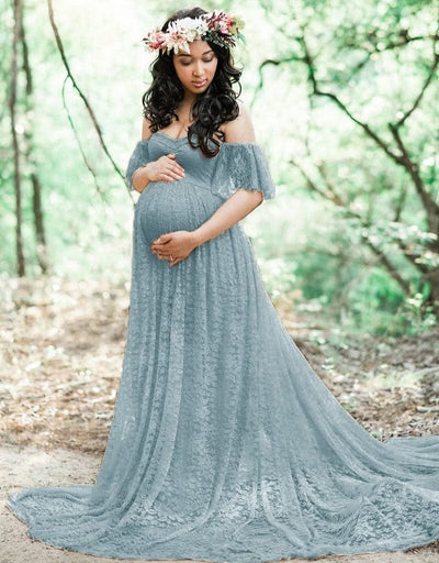 Stunning Maternity Dresses For Photo Shoot Pregnant Dress Lace Maxi Gown
